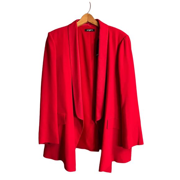 Emanuel Ungaro Red Blazer with Notched Lapels - Picture 3 of 13